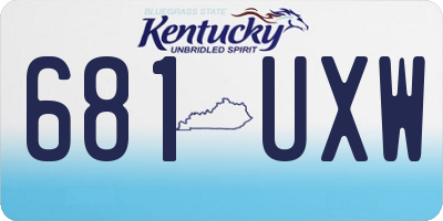 KY license plate 681UXW