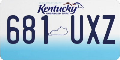 KY license plate 681UXZ