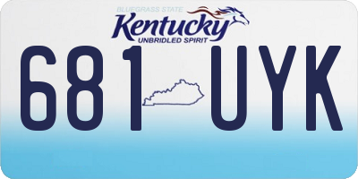 KY license plate 681UYK