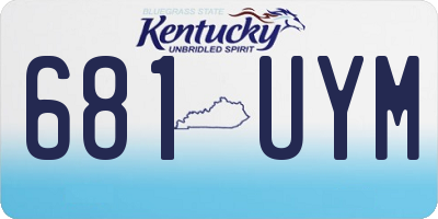 KY license plate 681UYM