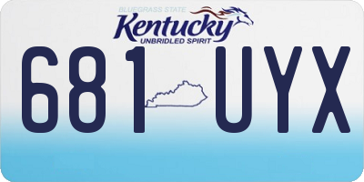 KY license plate 681UYX