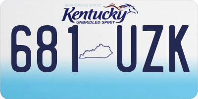KY license plate 681UZK