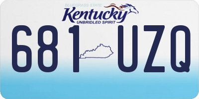 KY license plate 681UZQ