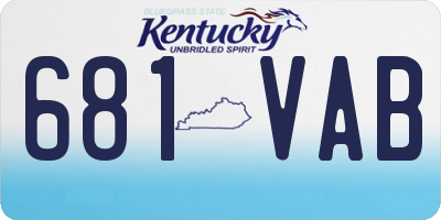 KY license plate 681VAB