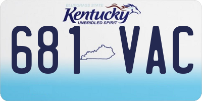 KY license plate 681VAC