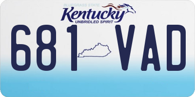 KY license plate 681VAD