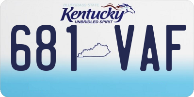 KY license plate 681VAF