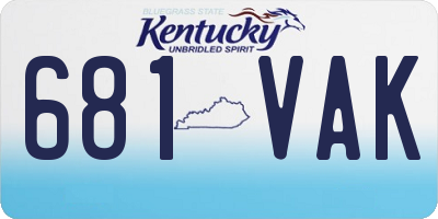 KY license plate 681VAK