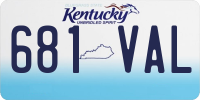 KY license plate 681VAL
