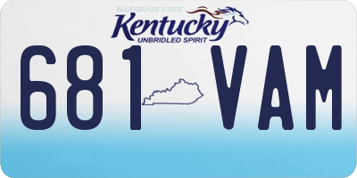 KY license plate 681VAM