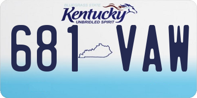 KY license plate 681VAW