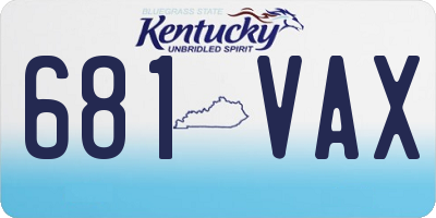KY license plate 681VAX