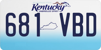 KY license plate 681VBD