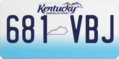 KY license plate 681VBJ