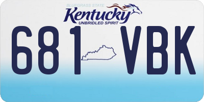 KY license plate 681VBK