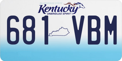 KY license plate 681VBM