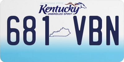 KY license plate 681VBN