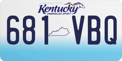 KY license plate 681VBQ