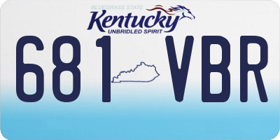 KY license plate 681VBR