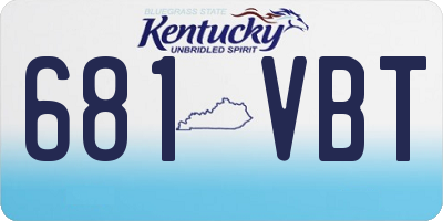 KY license plate 681VBT