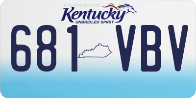 KY license plate 681VBV