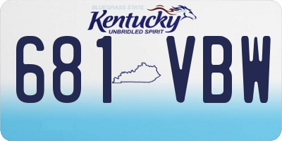 KY license plate 681VBW