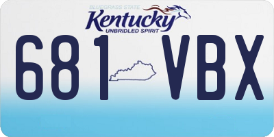 KY license plate 681VBX