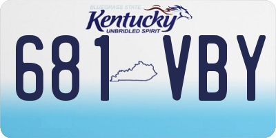 KY license plate 681VBY