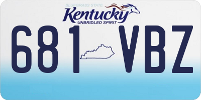 KY license plate 681VBZ