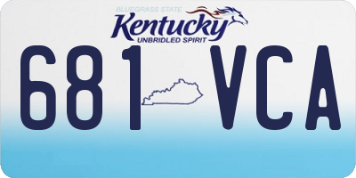 KY license plate 681VCA