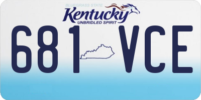 KY license plate 681VCE