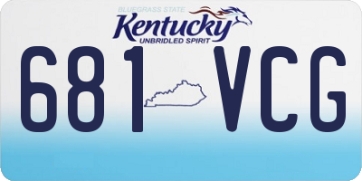 KY license plate 681VCG