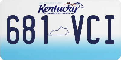 KY license plate 681VCI