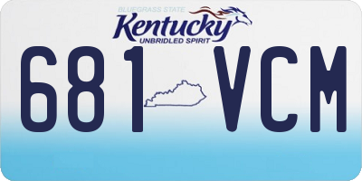 KY license plate 681VCM