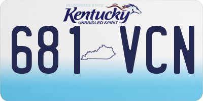 KY license plate 681VCN