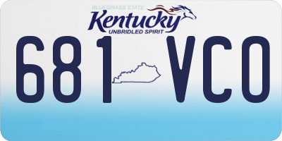 KY license plate 681VCO