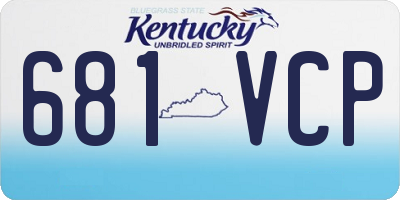 KY license plate 681VCP