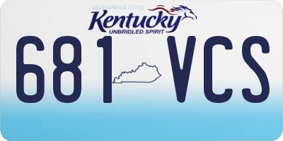 KY license plate 681VCS