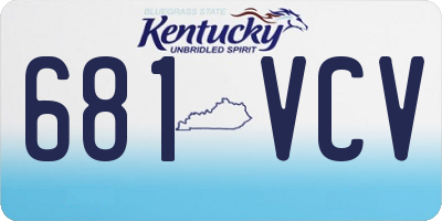 KY license plate 681VCV