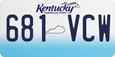 KY license plate 681VCW