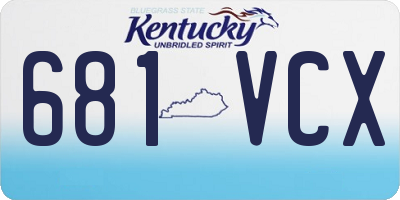 KY license plate 681VCX