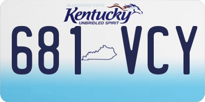 KY license plate 681VCY