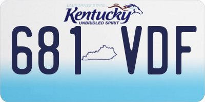 KY license plate 681VDF