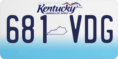 KY license plate 681VDG