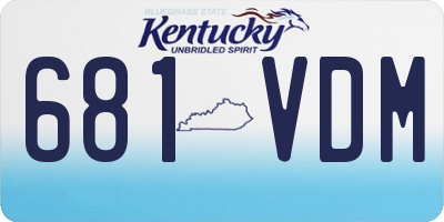 KY license plate 681VDM
