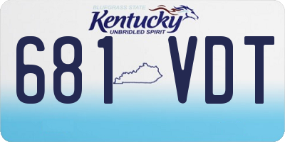 KY license plate 681VDT