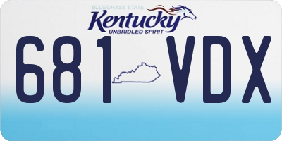 KY license plate 681VDX