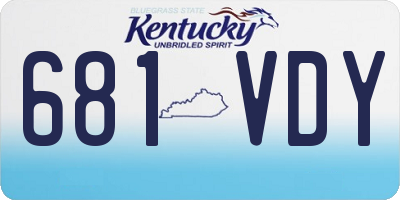 KY license plate 681VDY