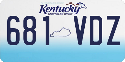 KY license plate 681VDZ