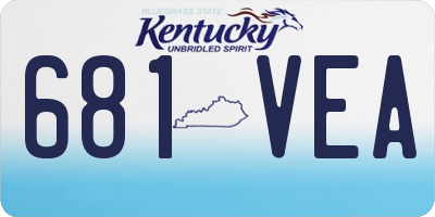 KY license plate 681VEA